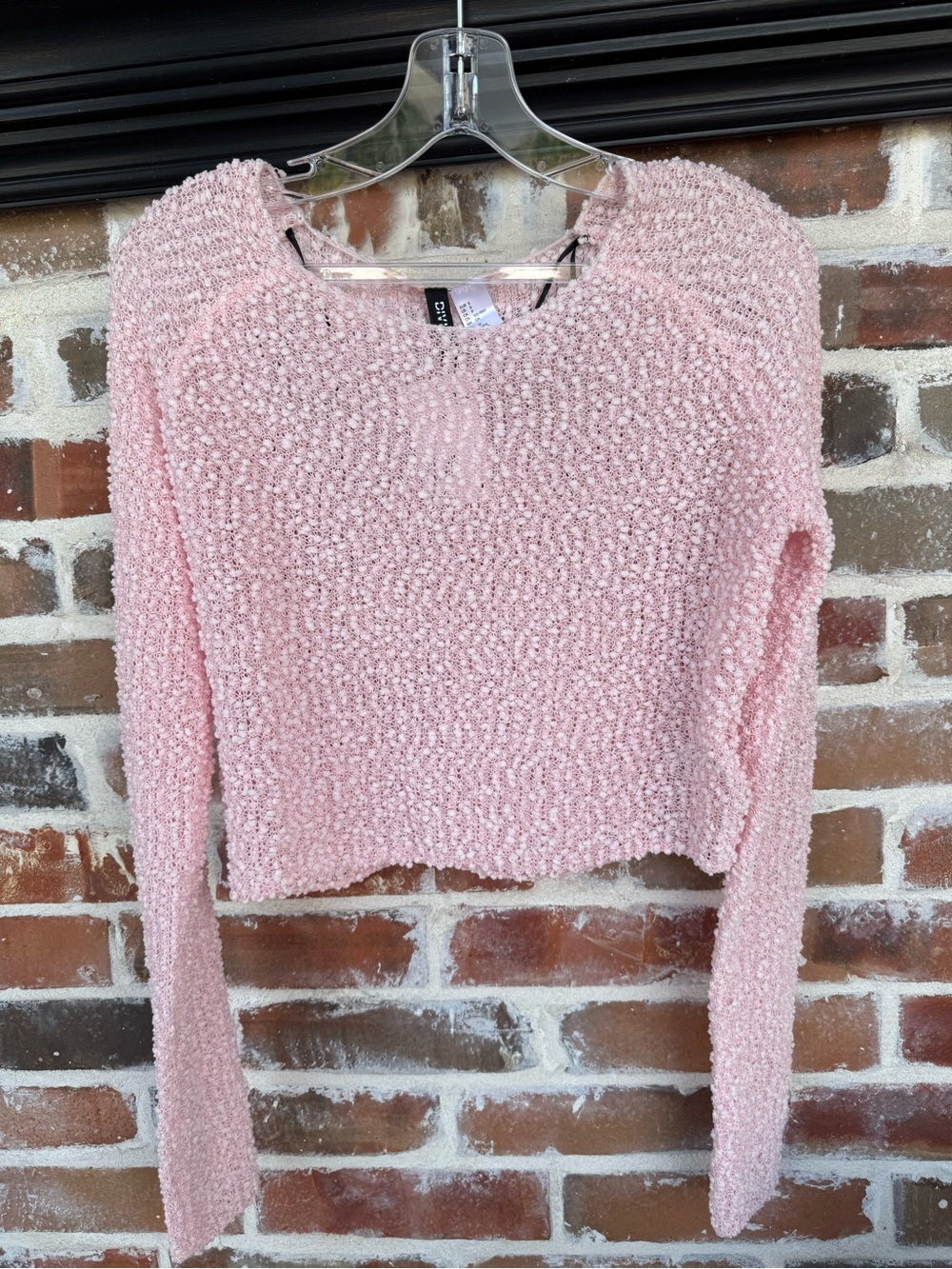 H&M Pink Chenille Cropped Sweater